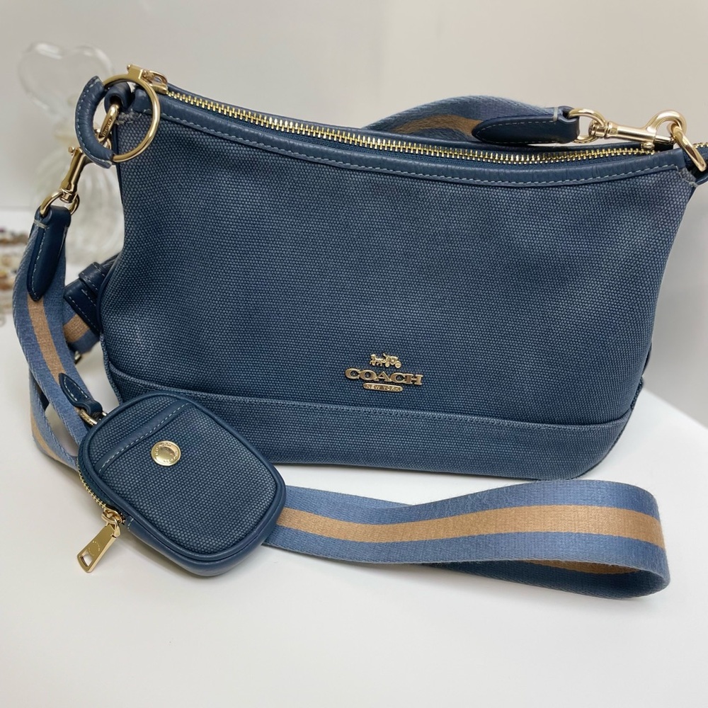 Coach Ellis Crossbody Bag with Gold Accents Color Midnight Blue